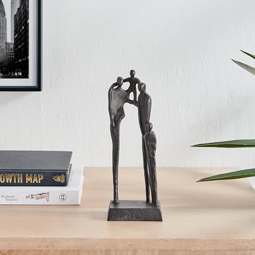 Escultura Abstracta Familia de Cuatro Hierro Fundido Marrón miniatura 2