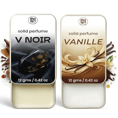 Image of Dr.Mashur Solid Perfume |V Noir&Vanille Alcohol Free Wax Perfume Balm, Long Lasting | Pocket Tin 12g, Pack Of 2| Non Greasy Smooth Glide, Travel Friendly Men And Women