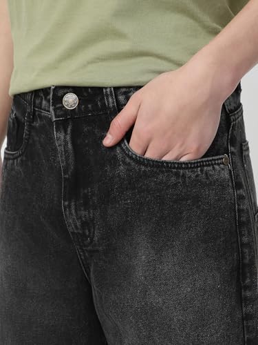Image of Neostreak Men's Loose Baggy Fit Heavy Washed Jeans Non-Stretchable