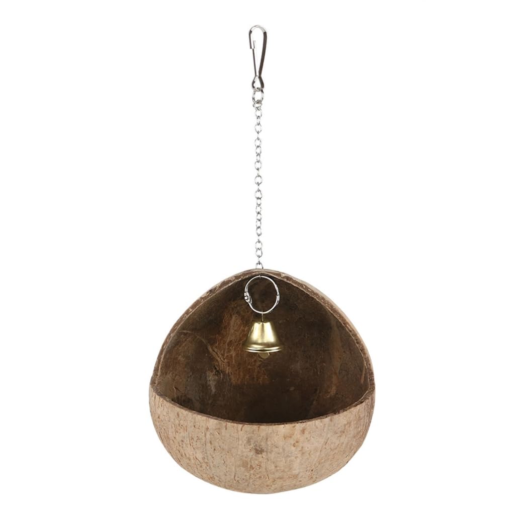 Juguetes para exteriores, para colgar en casa de pájaros, cabaña de concha, jaula de coco, nido de pájaros