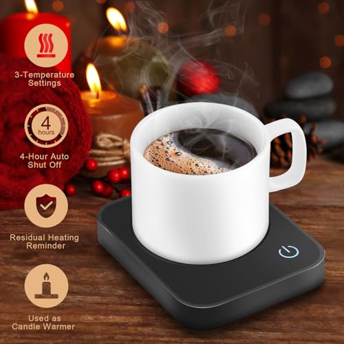 image for VOBAGA Coffee Mug Warmer for Desk with Auto Shut Off & 3-Temp Settings