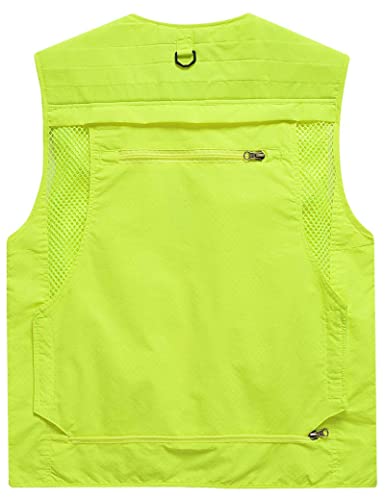 Image of Flygo Men's Casual Lightweight Outdoor Fishing Work Safari Travel Photo Cargo Vest Jacket Multi Pockets