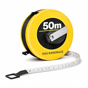 TK Gruppe Timo Klingler – XXL Kapselbandmaß Bandmaß 50 Meter mit Halterung - robustes 