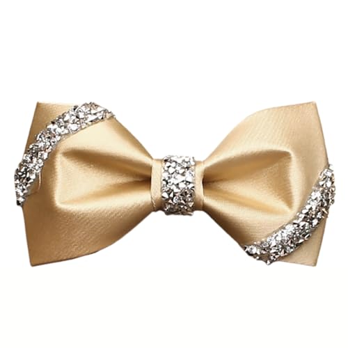 PAZUVO Satin Rhinestone Embellished Pre-tied & Adjustable Bowtie, Versatile for