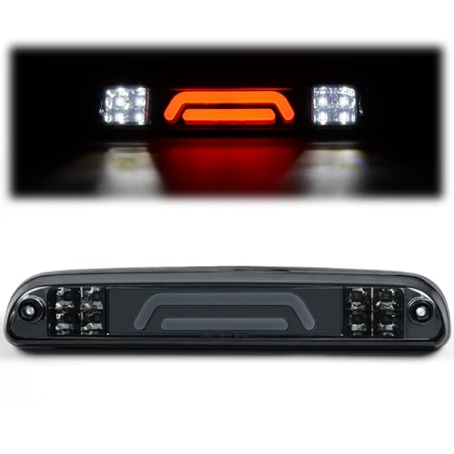 G-PLUS Rear LED Third Brake Light Compatible With 1999-2016 Ford F250 F350 F450 F550 SD Super Duty,3RD Cargo Led Tail Lamps Smoky Lens Chrome Housing