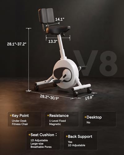 FLEXISPOT Multi-Task Office Desk Chair with Integrated Bike System,White,V8 - image 9