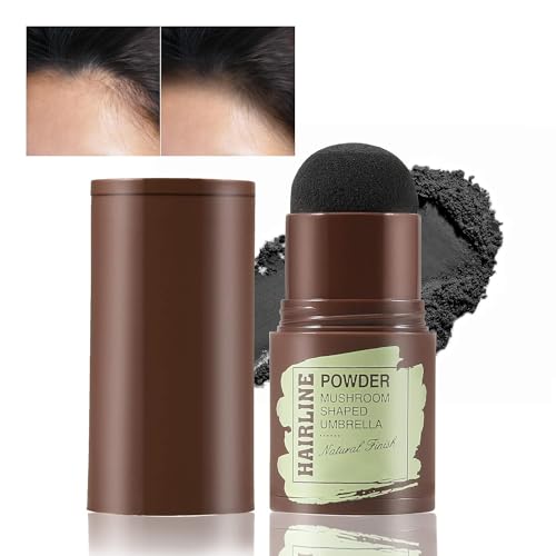 Image of Hairline Powder Stick, Hair Shadow Root Touch Up, Waterproof Shading Sponge Pen Filler for Cover Gray, Touch-Up, Thin Hair (Black)