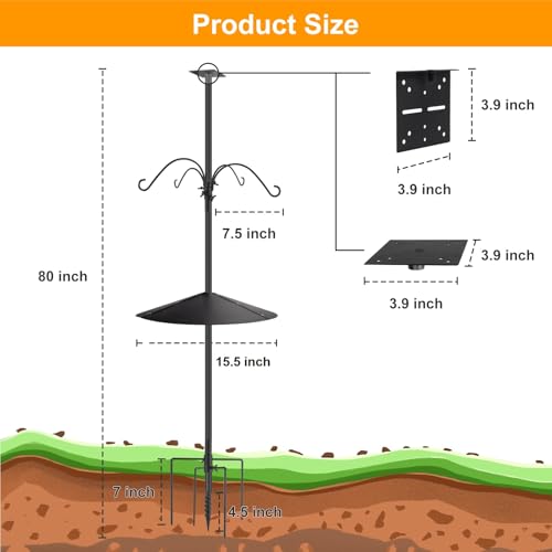 Sliimu 92 Inch Smart Bird Feeder Pole With Anchor For Outdoor thumb #1