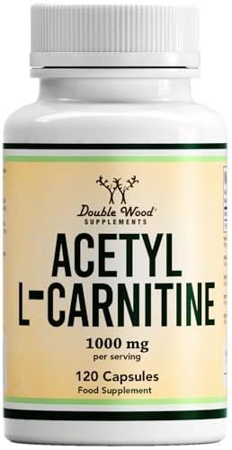 Double Wood Acetil L Carnitina Cápsulas | 120 Cápsulas de L Carnitina de Alta Potencia   1000mg de Carnitina por porción | Sin OGM ni Gluten | Fabricado en el Reino Unido.