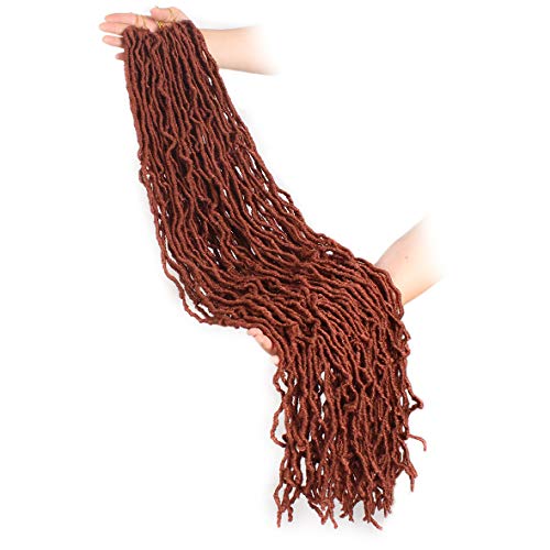 Zrq 2 Packs Ginger Soft Locs 36 Inch Faux Locs Crochet Hair, Pre-Looped Cooper Faux Loc, Curly Wavy Goddess Locs Crochet Braids Afro Roots 350 Crochet Locs Hair 350# #TOP6