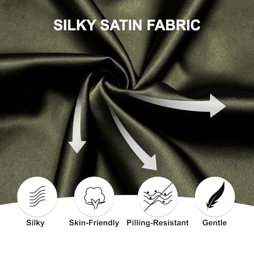 Image of Hi-Tie Men's Silk Satin Dress Shirts Long Sleeve Shiny Casual Button Up Shirts Luxury Party Disco Prom Wedding Shirt