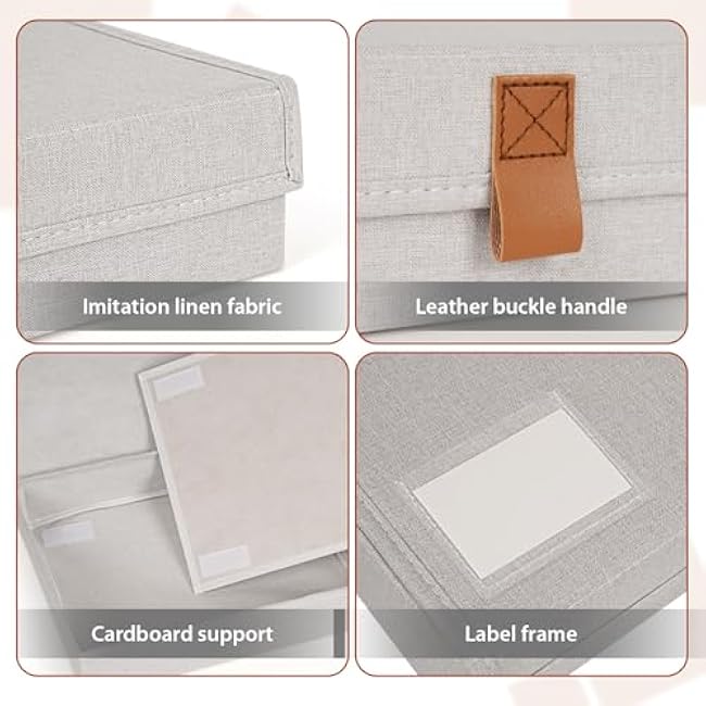 Decorative Photo Storage Box, Photo Boxes Storage with Lids Keepsake Box to Store Pictures, Envelope, Scrapbook Supplies Comes with Business Card Frame to Mark (Large)