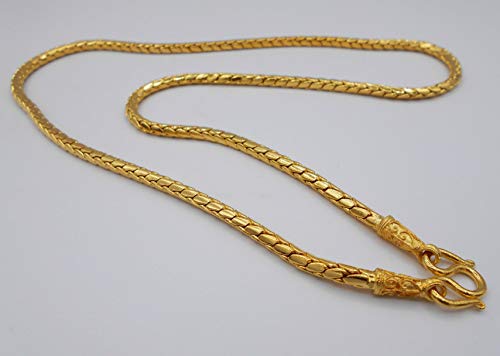 Chain Gold Plated Heavy Necklace 22k 23k 24k Thai Baht 24 Grams 24 Inches Width 4 mm Jewelry Men's Women3