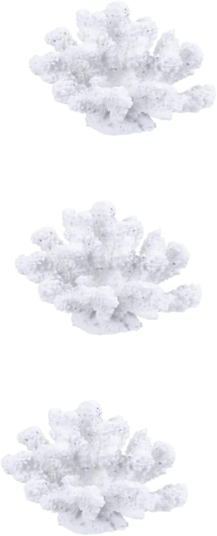 DOITOOL White Aquarium Decor 3 Pcs Ornament Faux Plants Mediterranean Household Decoration Crafts False Coral Sculpture Aquarium Coral