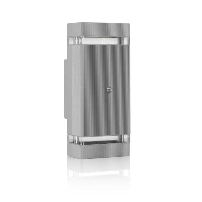 Auraglow Dusk Till Dawn Sensor Double Up & Down Outdoor Wall Security Light (Silver, Fitting Only)