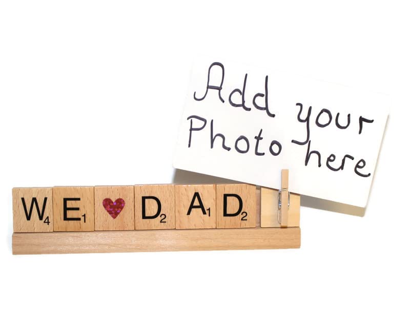 Hiding Place Boutique, Handmade We Love Dad Frame, Photo Holder Father Daddy Picture Gift Papa Christmas Grandpa Gramps Grampy Birthday Pregnancy