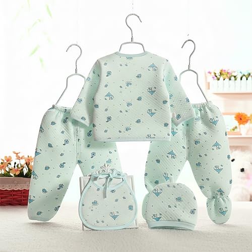 Image of Presents New Born Baby Winter Wear Printed Baby Clothes 5Pcs Sets 100% Cotton Boys Girls Unisex Baby Cotton /Winter or Flannel Suit Infant Clothes