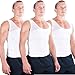 Produktbild Esteem Apparel 3er-Pack Original Herren-Kompressionsshirt zum Verstecken von Gynäkomastie, Moobs, Bauchmuskeln, Brust, Bauch, schlankmachend, Shapewear (Weiß, Medium)