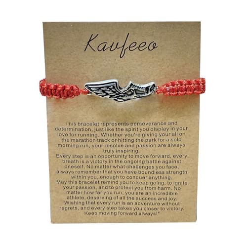 Track and Field Gifts Cross Country Running Gifts Running Bracelet Track and Field Accessories Bracelets Running Stuff Cross Country Running Gifts(Red)