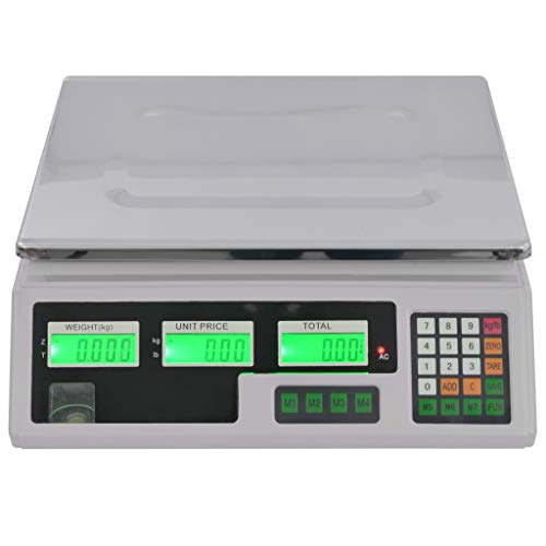 Balance électronique numérique professionnelle, balance de cuisine, balance électronique, balance numérique, avec écran LCD, rétroéclairage, max. 30 kg, argent