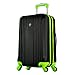 Olympia U.S.A. Apache 3-Piece Expandable Lightweight Hardside Luggage Set with Double 4 Wheels Spinner Suitcase and Hidden Laptop Compartment, Black/Lime