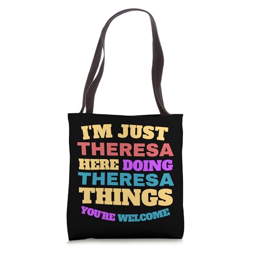 Bolsa tote con diseño divertido 'I'm Just Theresa Doing Theresa Things You're Welcome' miniatura 1