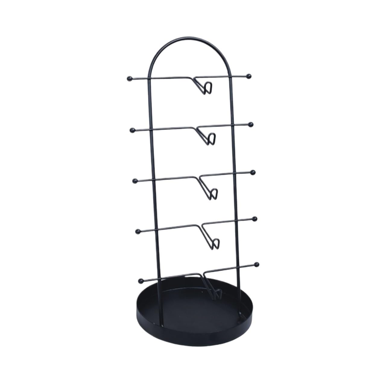 Brillen Organizer Moderner 5-stufiger Sonnenbrillenständer Aus Metall, Schmuckringhalter Brillenaufbewahrung(Black)