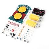 Walfront 4 Smart Tracking Roboter Car Kit, D2-1 Elektronische Produktion DIY Löt-Kit mit Reduktionsmotor