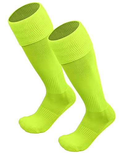 Just 4 Kicks Kid's Soccer Socks, Youth Solid Colors Soccer Socks (Neon Yellow) #TOP18