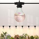 LED Grow Light Bulbs on a 22 ft Rainproof String, 90W Waterproof Full Spectrum Hanging Plant Growing Lamps, E26 Base for Backyard, Garden, Farm (6 Lights)