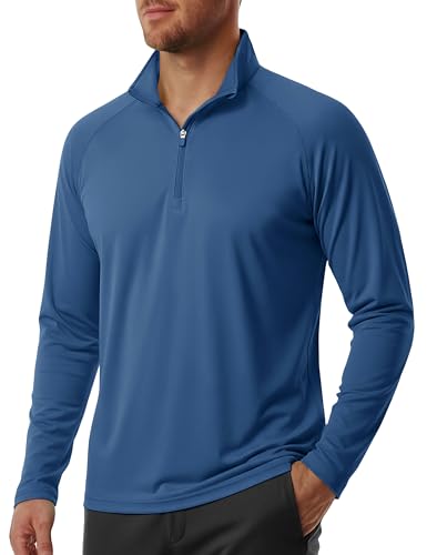 Long Sleeve Uv Protection Shirts Men Summer Shirts Sun Protective Rash Guard Shirt Outdoor Shirts Blue Grey