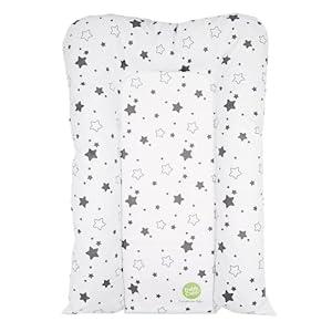 babyCalin Cambiador Copos de nieve Gris Estrellas 50 x 70 cm