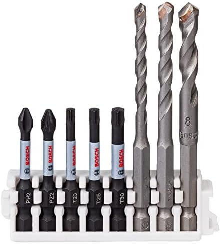 Bosch Professional 8pcs. Double Screwdriver Bit Set (Impact Control, PH/PZ Bits, Length 110mm, Pick and Click, Accessory Impact Drill)