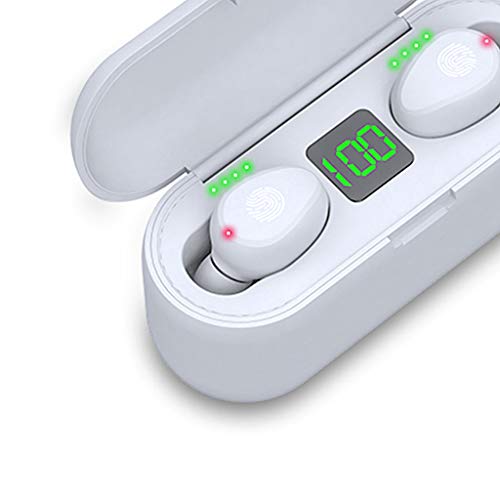 #N/A Fones de ouvido bluetooth, 5.0 fones de ouvido com caixa de carregamento display led bateria 60