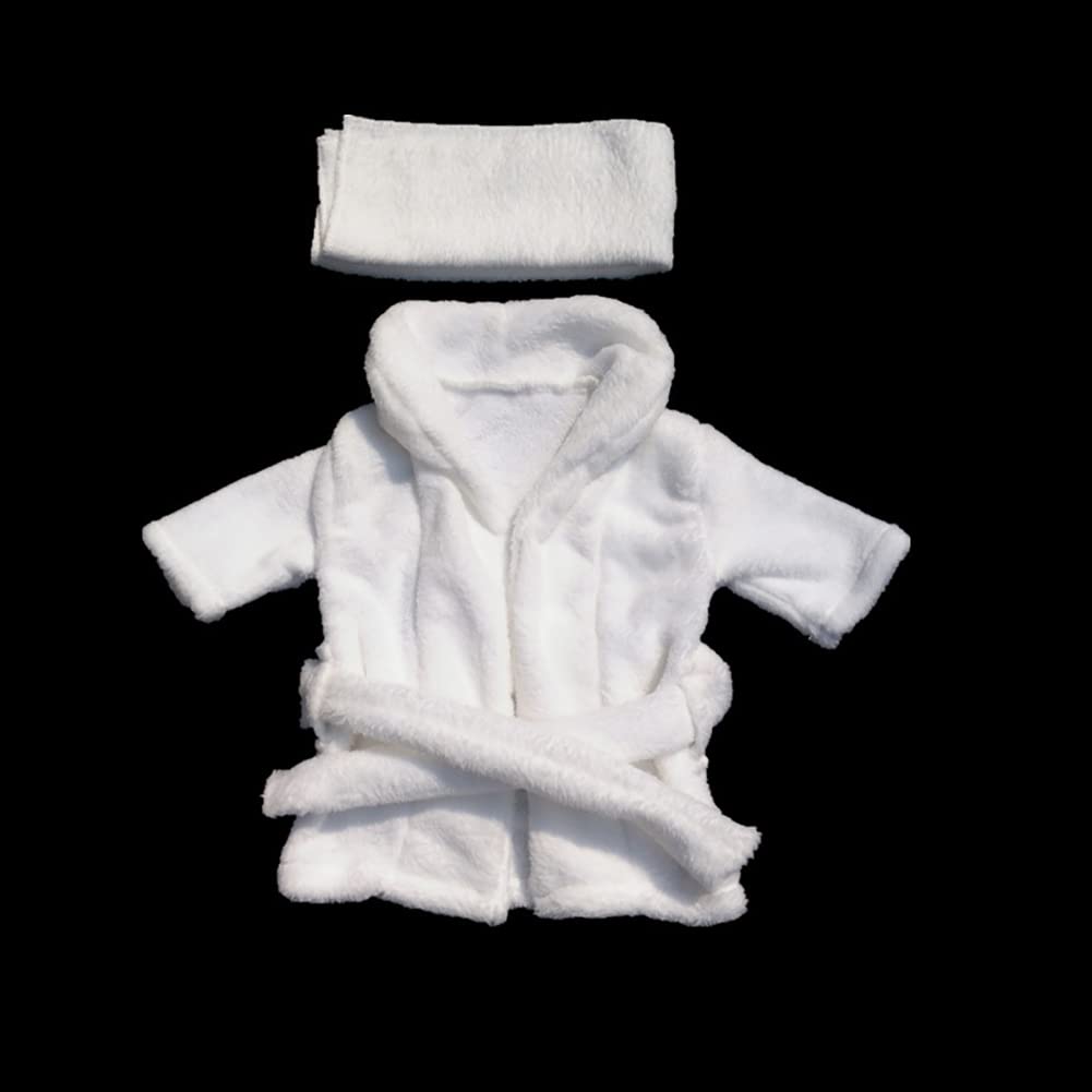 Surakey Newborn Bathrobe Towel Head Circumference Baby Robe for Spa Soft Bath Wrap Makeup Costume Outfit for Infant Boys Girl White