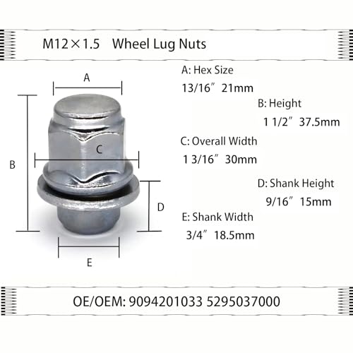 Tornillos llanta M12x1.5 para sustitución de tuercas en Toyota 4Runner 3