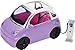 Produktbild Barbie-Auto, Barbie-Cabrio, Barbie-Elektroauto lila mit Ladestation und Kabel, rosa Innenausstattung, bewegliche Räder, Barbie-Puppe nicht enthalten, Geschenk für Kinder ab 3 Jahren,HJV36