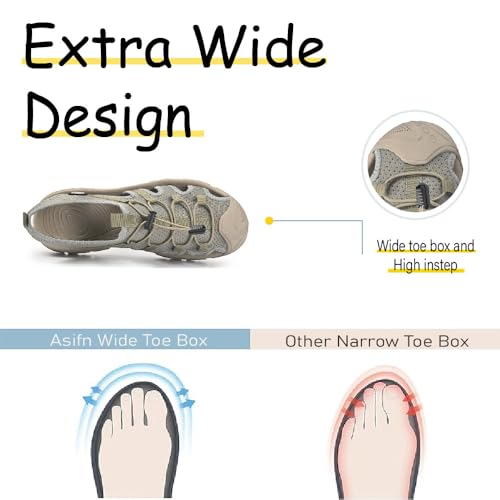 Asifn Mens Sports Sandals Summer Breathable Beach Shoes Outdoor Waterproof Hiking Shoes Closed Toe Lightweight Casual Shoes3
