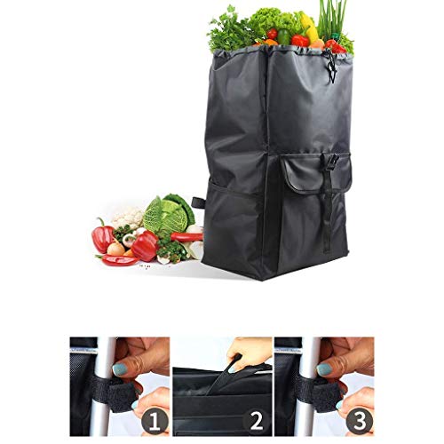 WLKINF Tragbarer Hand-Trolley-Regal, Gepäck, Einkaufstrolley, faltbar, tragbar, Oxford-Reise-Aufbewahrungstasche, 33 x… – Bild 7