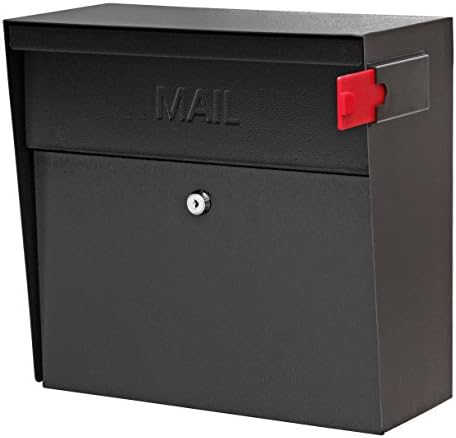 Mail Boss 7162 Metro, Black High Capacity Wall Mounted Locking Security Mailbox,Medium