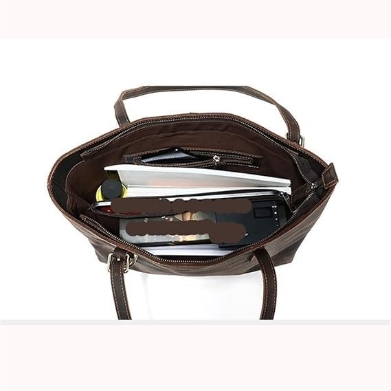 Nordic Men's Briefcase Vintage Genuine Leather Business Casual Large Capacity Handbag for Office Commute3