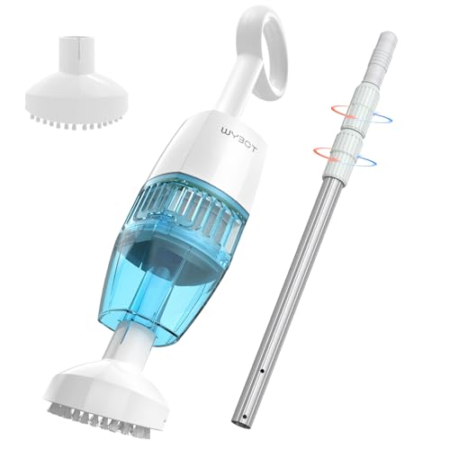 (2025 Upgrade) WYBOT Hyson 100 Handheld Pool Vacuum with Dual Suction Heads, Telescopic Pole, Deep Cleaning with 60 Mins Runtime, Hot Tub Vacuum Ideal for Above & Inground Pools, Spas