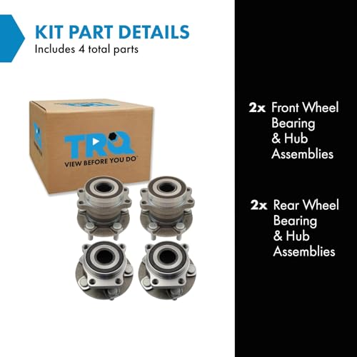 Image of TRQ Wheel Bearing and Hub Assembly Set for 2016-2021 Subaru Crosstrek | for 2014-2018 Subaru Forester 2014-2021 Subaru Impreza From 1 /15 /14 Production Date Front and Rear
