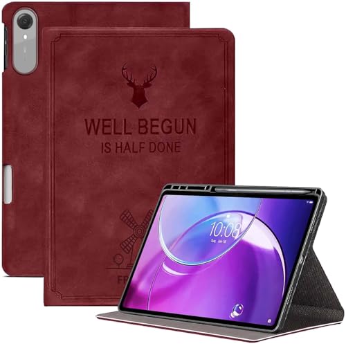 Image of ProElite Case Cover for Lenovo Idea Tab Pro 2nd Gen 13 inch 2026, Deer Flip case Cover for Lenovo Idea Tab Pro 2nd Gen 13 inch Case with Pen Holder [Auto Sleep Wake Feature], Wine Red