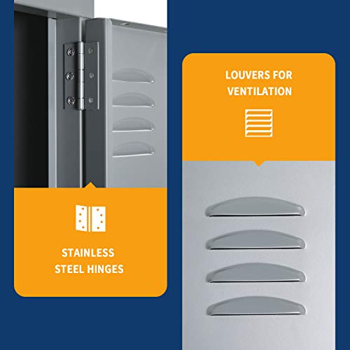 Intergreat Metal Locker For School Office Gym Metal Storage Locker Cabinet For Employees Students Steel Locker 5 Tier With 5 Door Gray #TOP2