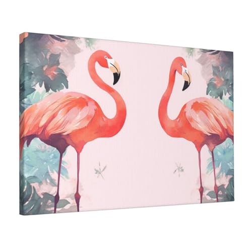 Poster flamants roses toile sans cadre pour raviver un mur blanc