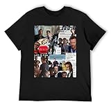 Hugh Laurie T-shirt vintage en coton vieilli  manches courtes, Noir , XL