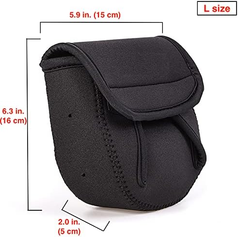 Miniatura 5 de FASANIY Funda protectora para carrete de pesca, carrete giratorio de arrastre, baitcasting, bolsa protectora de pesca, bolsas de pesca, 3 tamaños, 2