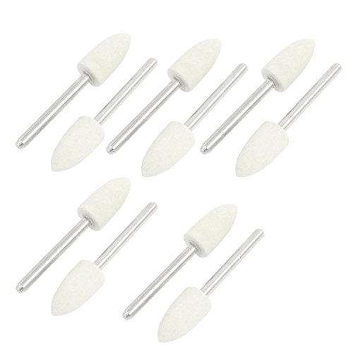 Aexit 10 Pcs Abrasives 2.3mm Drill Hole Wool Felt Polishing Bits for Metal Plastic Polishing Model:22as330qo757