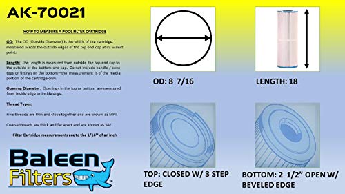 Baleen Filters 125 Sq. Ft. Pool Filter Replaces Unicel C-8325, Pleatco Psd125U, Filbur Fc-2790-Pool And Spa Filter Cartridges Model: Ak-70021 #TOP6